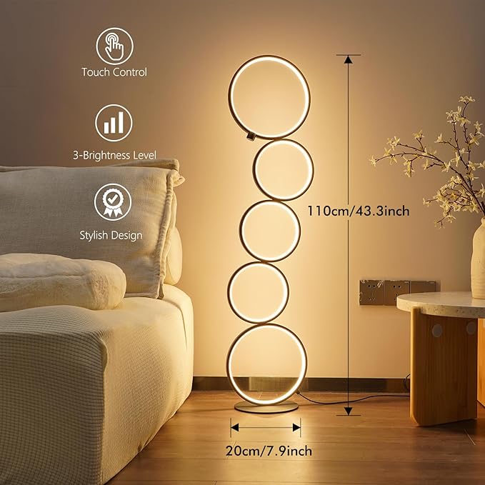 NUÜR 43.3" Modern Floor Lamp, LED Floor Lamp