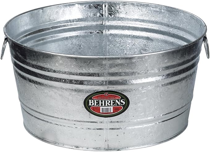 Behrens Hot Dipped Galvanized PlanterTub 4 Gallon 00-OV 4-Gallon Oval Steel Tub