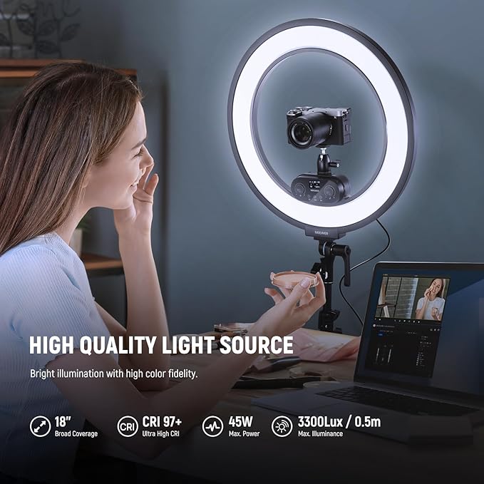 NEEWER 18 Inch Edge Lit Ring Light