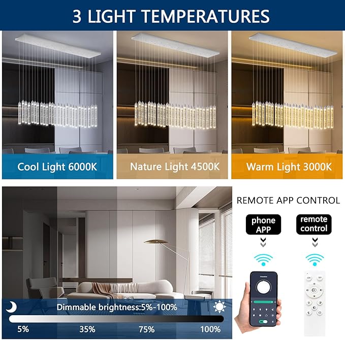Rectangular Chandeliers 26-Lights Long Light