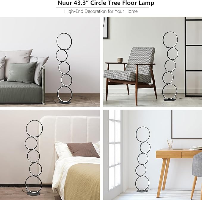 NUÜR 43.3" Modern Floor Lamp, LED Floor Lamp