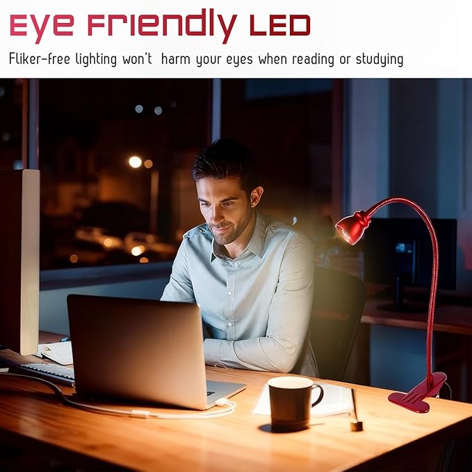 Zoomable Clip on Light, Clamp Reading Light