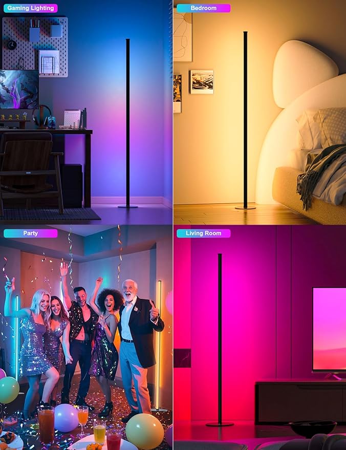Corner Floor Lamp, Upgraded Corner Lamp APP and Remote Control, 16 Million