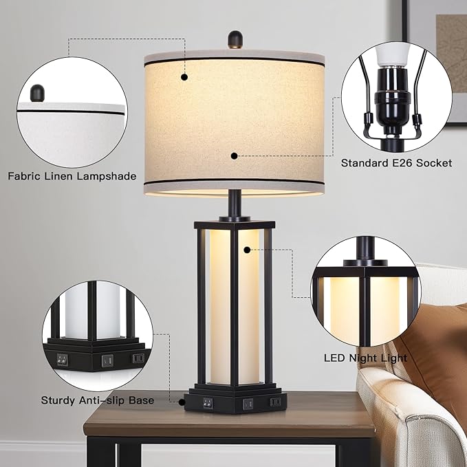27in Tall Farmhouse Table Lamp