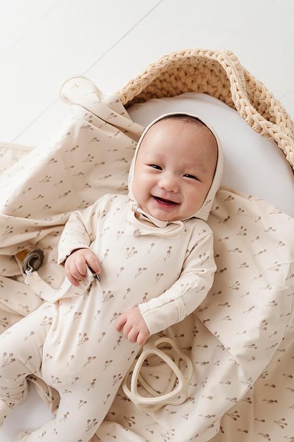 Ely's & Co. Muslin Swaddle Blanket 3-Pack for Baby Boy— 100% Cotton Muslin Extra-Large Swaddle Blankets (47”x 47”) Mauve Bluebell