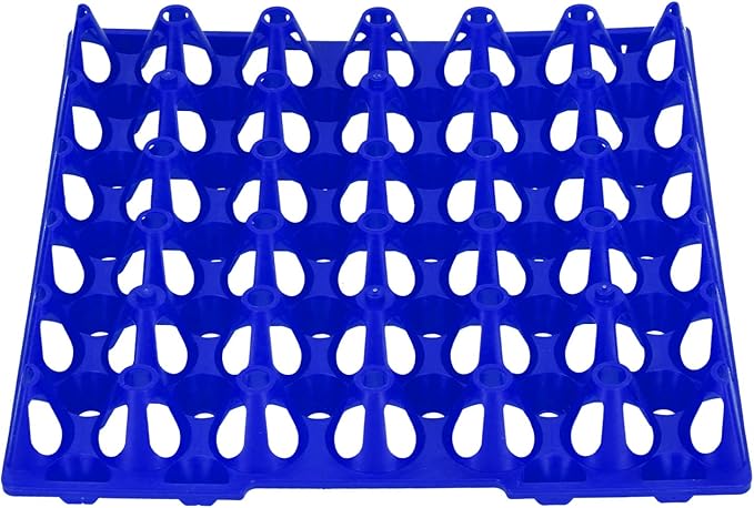 30 Cell Plastic Egg Flats, 5PCS Egg Crates Holder Tray for Storage and Transportation, Durable Reusable Design - Stackable, Space Saving, Ideal for Home and Farm Use (Blue)