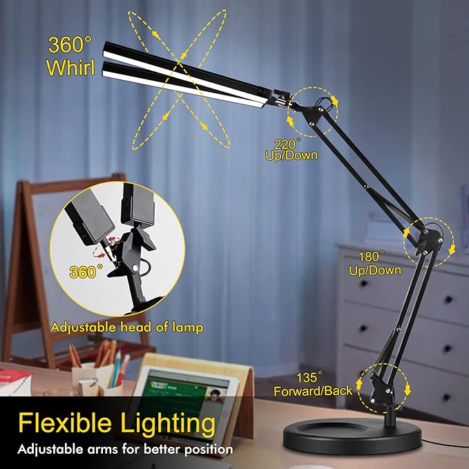 2-in-1 LED Double Head Desk Lamps
