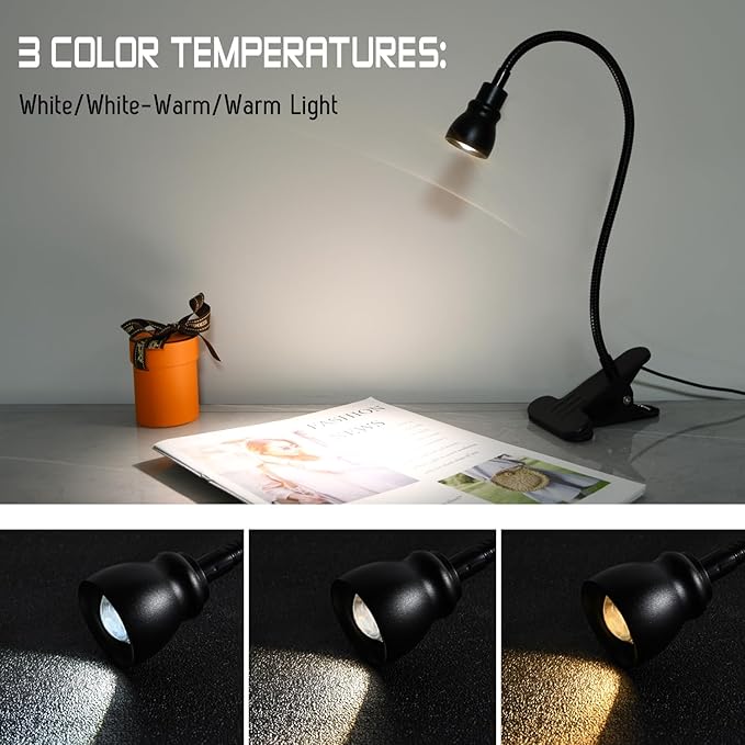 Zoomable Clip on Light, Clamp Reading Light