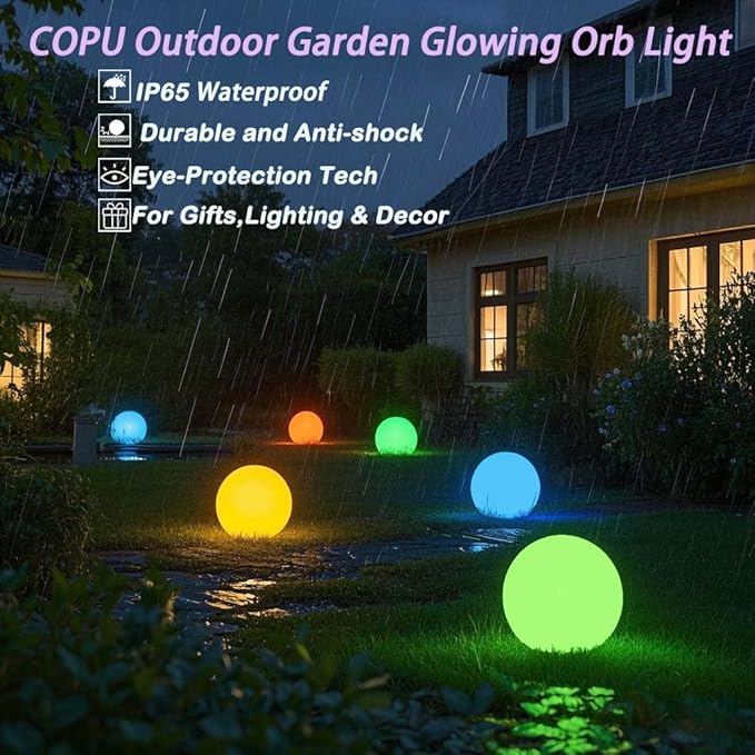 12-Inch LED Ball Light, Changing Glowing Orb Light