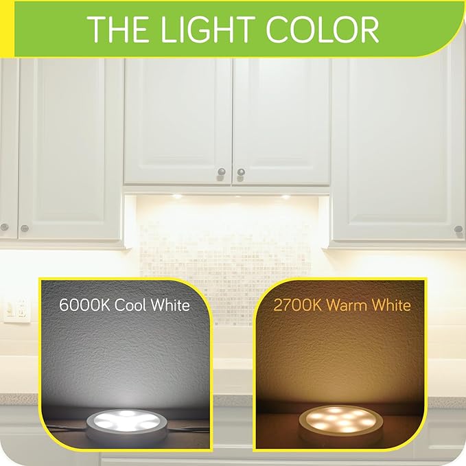 Bookshelf Accent Lighting, Under Cabinet LED Puck Lights, 110V Direct Electric