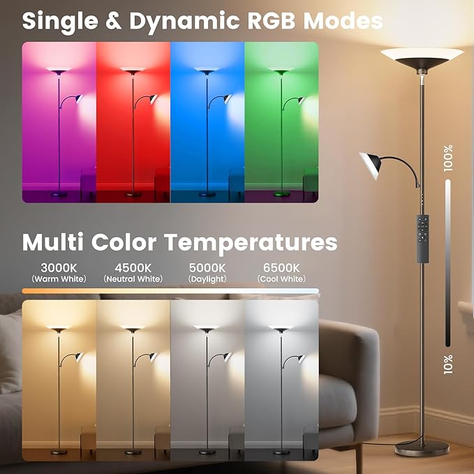 RGB Torchiere Floor Lamp