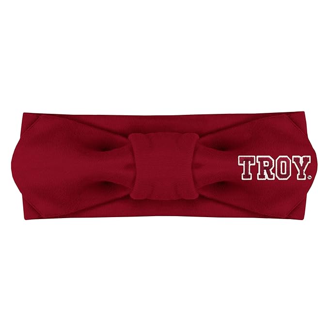 Creative Knitwear Troy Trojans Infant Girls Crimson Solid Hair Knot Headband Embroidered Logo - Size Newborn - 4T