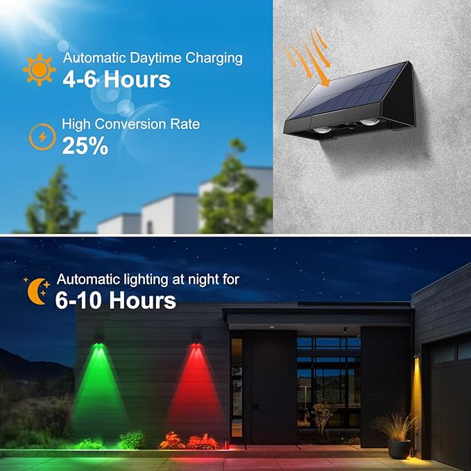 8 Pack Bright Solar Fence Lights Outdoor