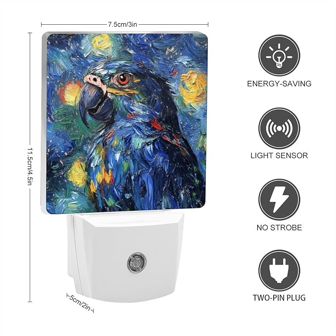 Lights by Night Decorative LED Night Light, Starry Night Mimicking Parrot Night