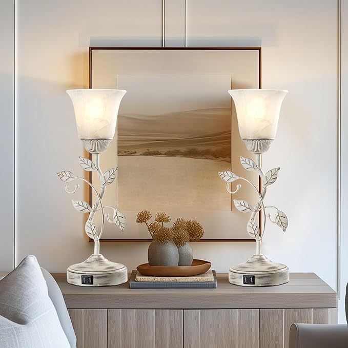 RORIANO Set of 2 Rustic Touch Table Lamps
