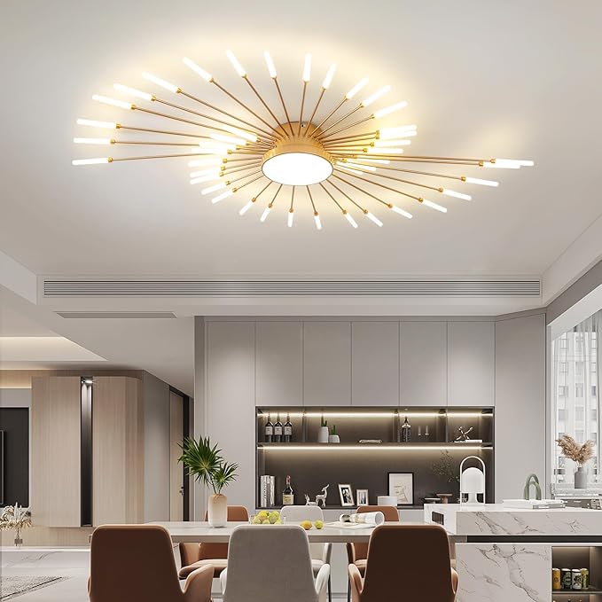 ziidoo Modern Ceiling Light, 42+1 Lights Metal Firework Designed Chic Led