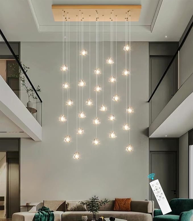 LED Rectangular Chandeliers for Living Room Dining Room Light Dimmable High