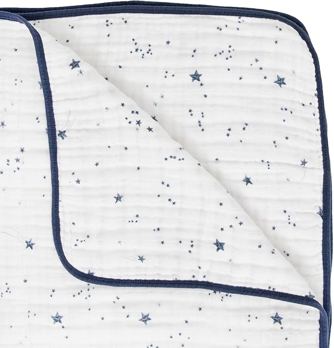 Little Unicorn Original Premium Cotton Quilt | Multi-Layered & Extra-Soft Muslin Fabric |for Babies & Toddlers (Shooting Stars)