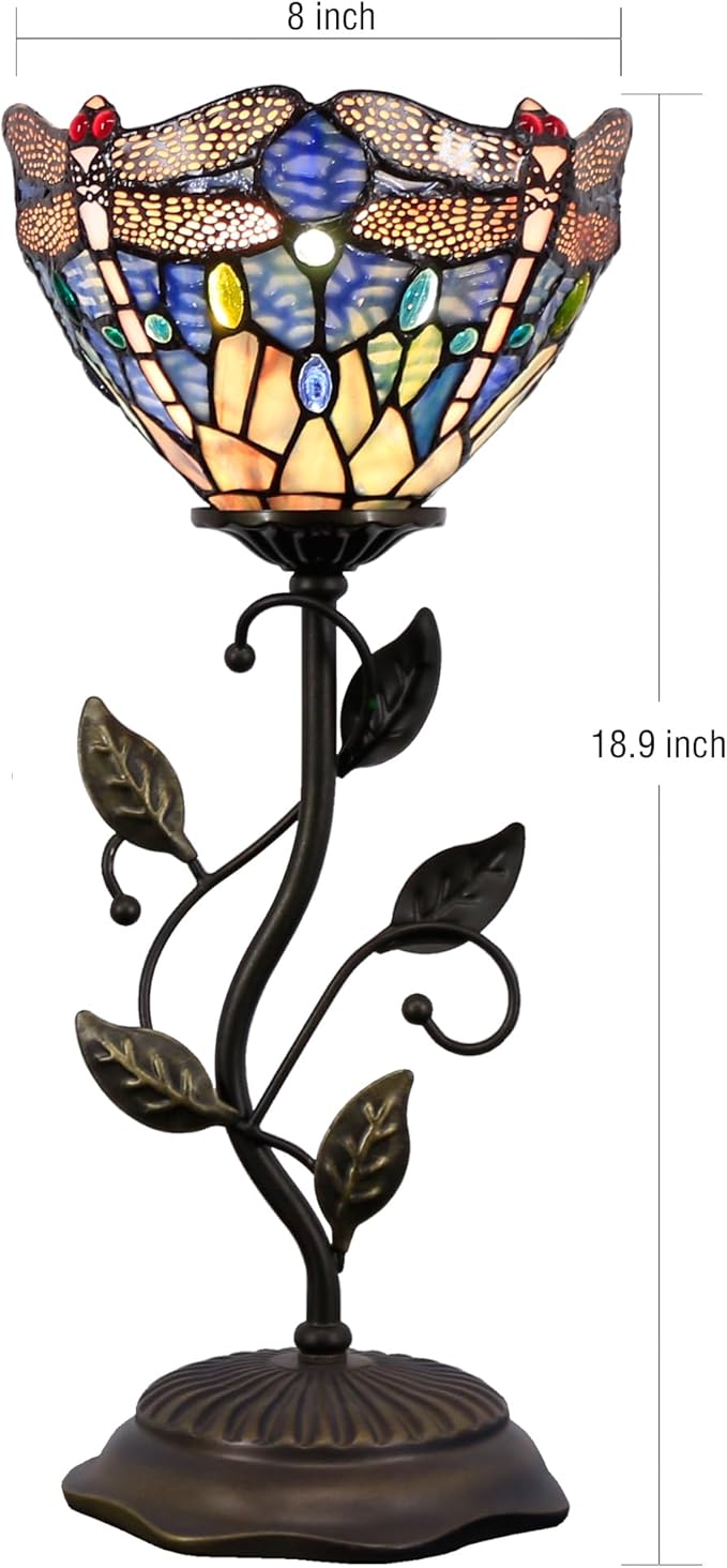 Small Tiffany Lamp Stained Glass Table Lamp Uplight Accent Lamp