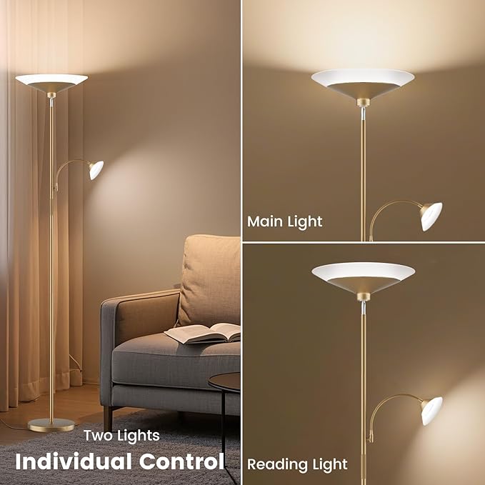 Gold Torchiere Floor Lamp
