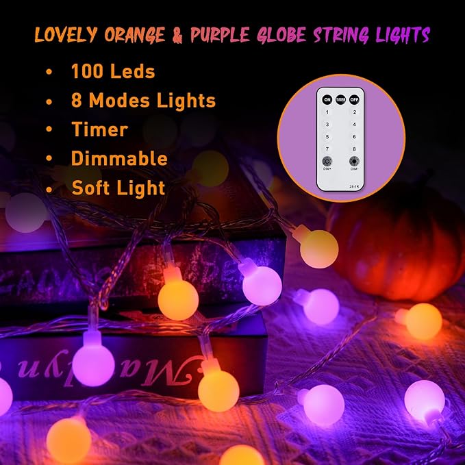 JMEXSUSS 100 LED Globe String Lights Indoor Plug in
