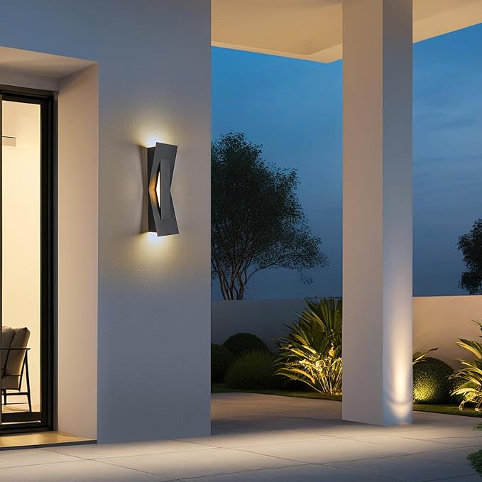 Modern Dimmable LED Up Down Wall Light, CRI 90+, 2200LM 3000K, IP65 Waterproof