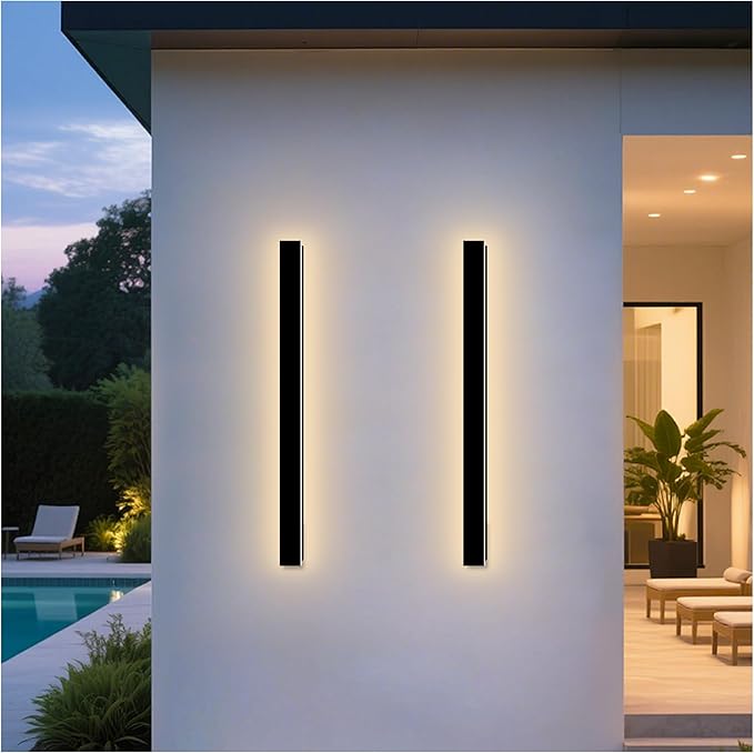 Modern Outdoor Wall Lights, 2 Pack 47 Inch Long Outdoor Wall Sconces