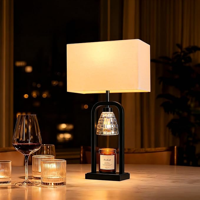 PoKat Table Lamps with Candle Warmer & Timer