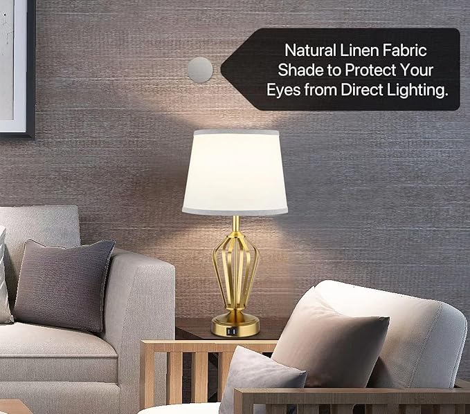 Touch Table Lamps Set of 2, nightstand lamp