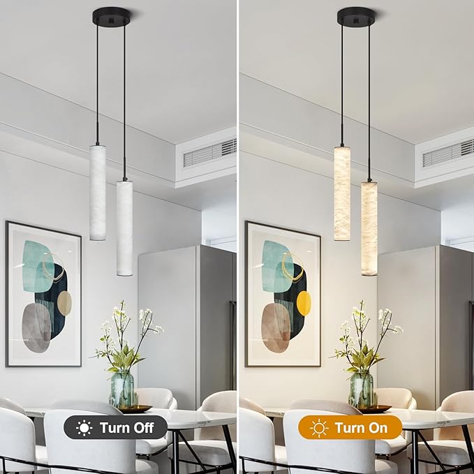 LMQNINE Natural Alabaster Pendant Lights