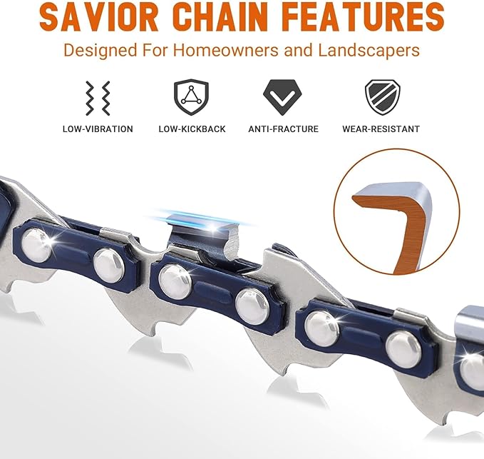 Savior 3Pack 16 Inch Chainsaw Chain 3/8" LP Pitch, .043" Gauge, 55 Drive Links Replace 61PMM355, 3610 005 0055, R55 Fits Stihl MS170 MS180 MS180C MS171 MS181 017 018 16" Chainsaw and More
