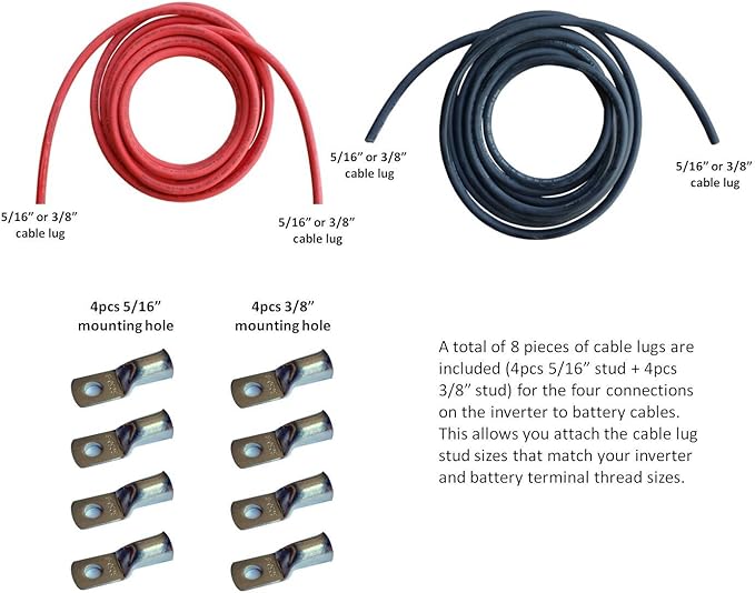 WindyNation 4/0 Gauge AWG (15 Feet Black + 15 Feet Red) Power Inverter Battery Cable Wire Kit for DC to AC Inverters RV, Car, Solar, Marine, Off-Grid