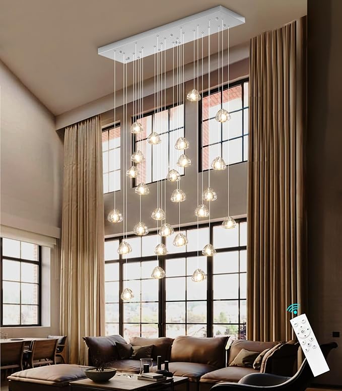 LED Rectangular Chandeliers for Ding Room Light Dimmable Living Room High