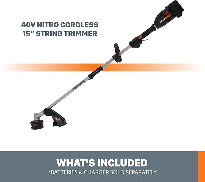Worx Nitro WG186.9 40V Power Share PRO Attachment-Capable Driveshare 15" Cordless String Trimmer (Tool Only)