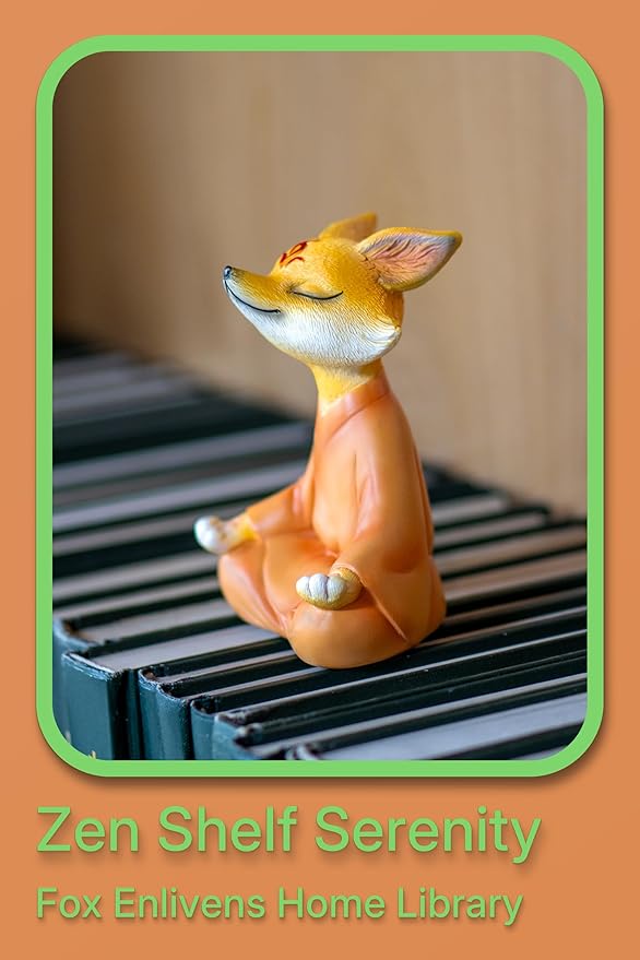 Zen Fox Figurine — Meditating Fox Buddha Statue for Home Decor, Living Room, Yoga & Meditation Accent, Shelf, Table, Desk Decor, Outdoor Garden Decor, Gifts for Women