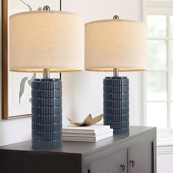 PoKat 24" Modern Ceramic Table Lamps Set of 2