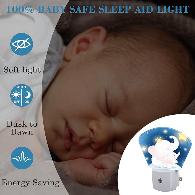 Cute Elephant Mother and Child Night Light