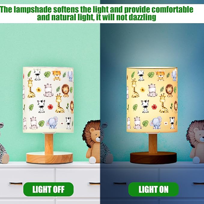 VIHOSE Safari Animal Kids Table Lamp