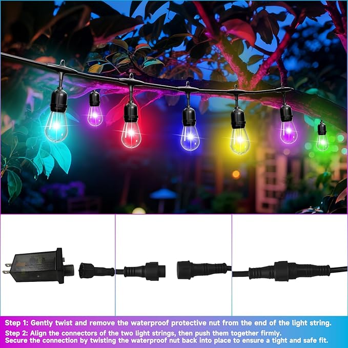 RGB Safety String Lights 150FT