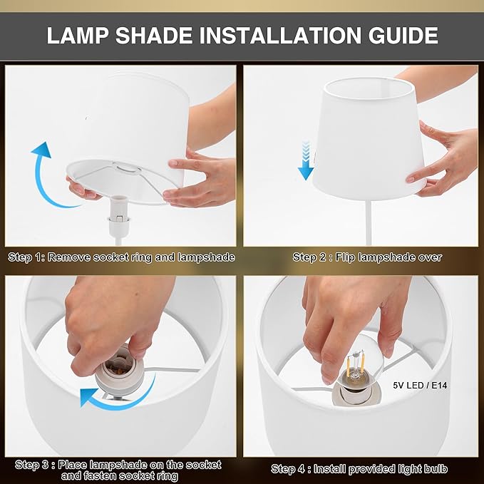 Rechargeable LED Cordless Table Lamp, 5200mAh Battery Operated, 3 Level
