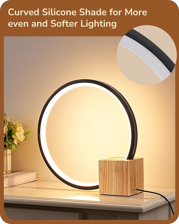 EDISHINE Modern LED Table Lamp, Bedside Lamp