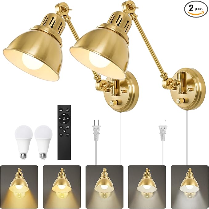Plug in Wall Sconces Set of Two