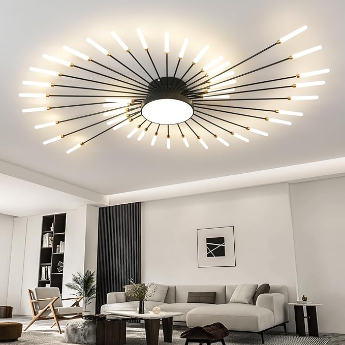ziidoo Modern Ceiling Light, 42+1 Lights Metal Firework Designed Chic Led