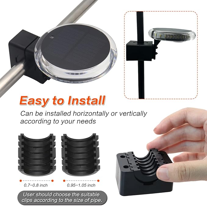 Outdoor LED Navigation Lights 6 Modes Multifunctional IP67 Waterproof Solar