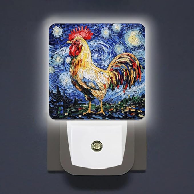 Lights by Night Decorative LED Night Light, Starry Night Rooster Night Lights