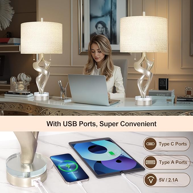 Scenekoy Sculptural Resin Table Lamp Set of 2