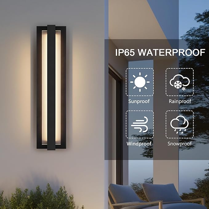 LamQee 23.6" Aluminum Long Outdoor Modern LED Wall Lights