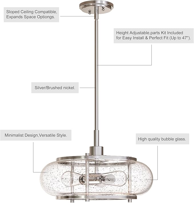 Elisha 3-Light Semi Flush Mount Ceiling Light