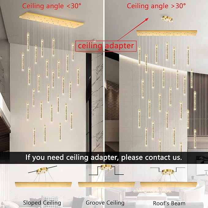 Rectangular Chandeliers 26-Lights Long Light