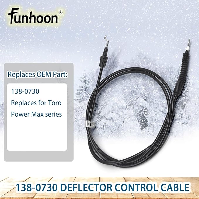 138-0730 Deflector Control Cable for Toro Power Max Heavy-Duty 38830 38840 38841 38842 38843 38844 38850 38855 38860 38865 Snow Thrower Snowblowers